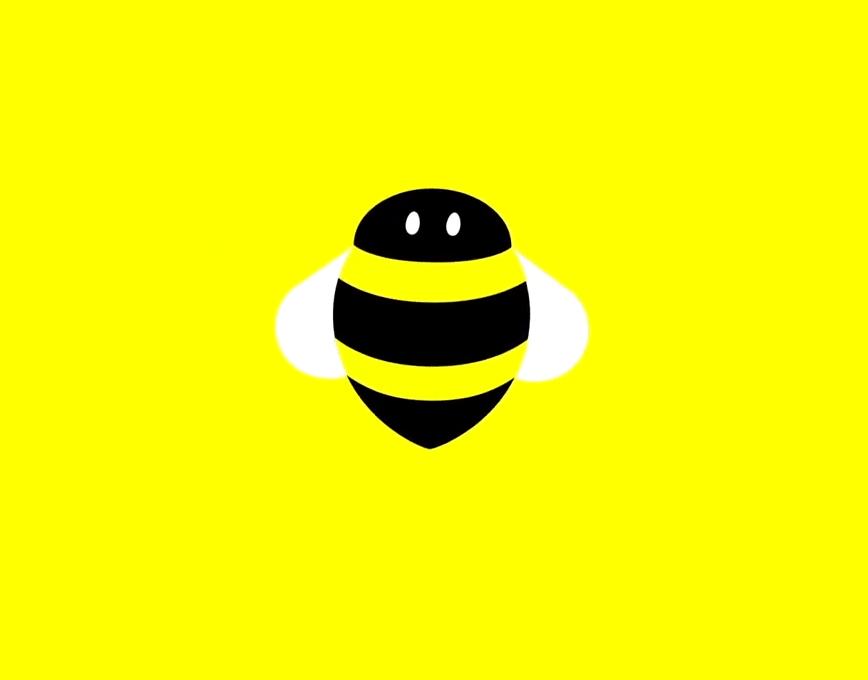 Dibujo de una abeja con el fondo amarillo
